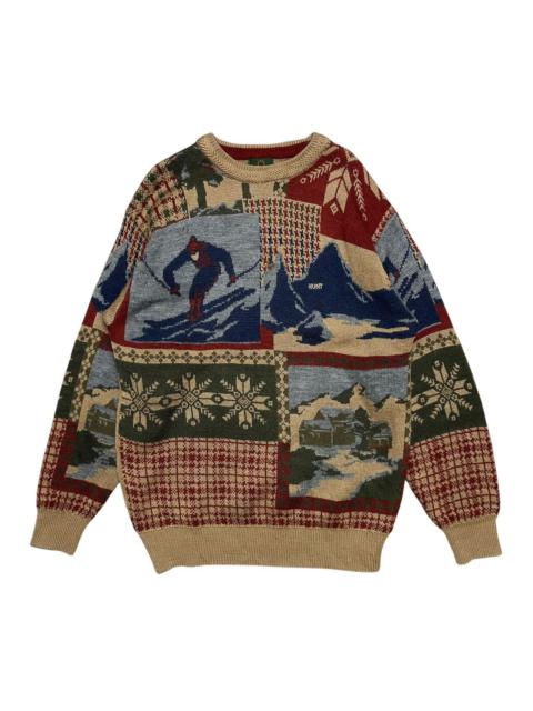 Coloured Cable Knit Sweater - The Hunt Ski Graphics Knitwear