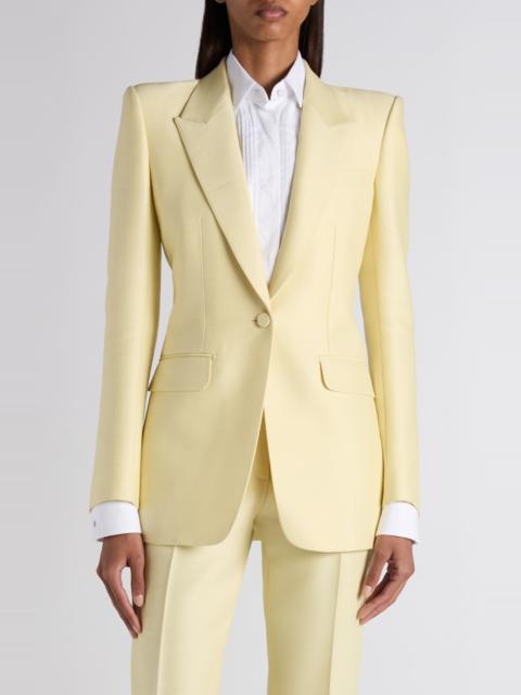 TOM FORD TOM FORD Strong Shoulder Wool & Silk Radzimir Jacket in Pale Lemon at Nordstrom