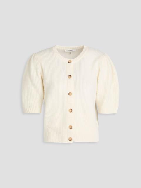 FRAME Ribbed wool-blend cardigan