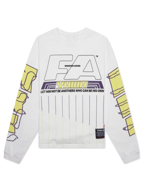 RRR123 HIS OWN RACING L/S TEE - OPTIC WHITE