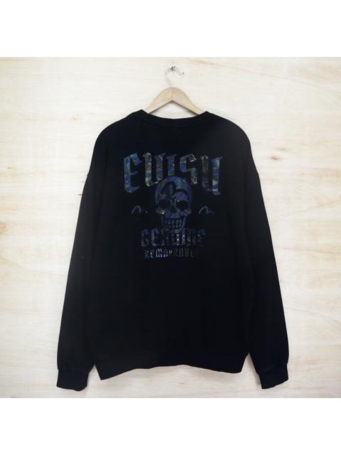 Vintage 90s EVISU Genuine Remarkable Holographic Big Logo Sweater Sweatshirt Pullover Jumper