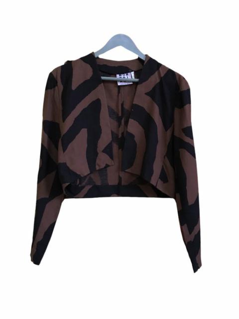 Other Designers Italian Designers - Mondrian Abstract Design Overprint Cropped Jacket