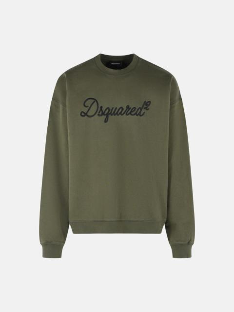 DSQUARED2 GREEN COTTON SWEATSHIRT
