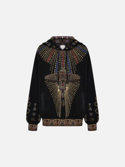 CAMILLA EMBROIDERED HOODIE WITH SIDE POCKETS