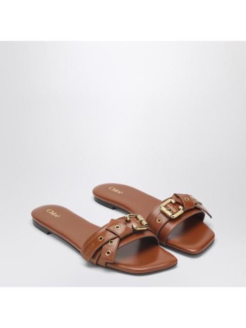 Chloé Clay Brown Low Heel Shoes In Leather Women