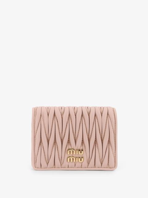 Miu Miu Miu Miu Quilted Leather Wallet With Front Lettering Logo