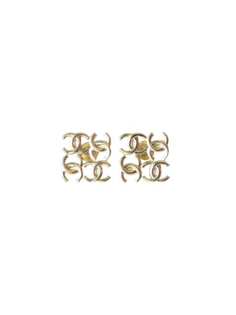CHANEL Chanel Four CC Logo Stud Earrings Gold