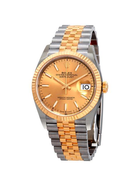 ROLEX Rolex Datejust 36 Automatic Champagne Dial Men's Steel and 18K Yellow Gold Jubilee Watch 126233CSJ