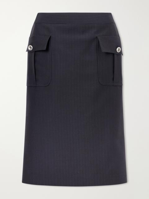 Alexander McQueen Pinstriped Wool And Mohair-blend Midi Skirt