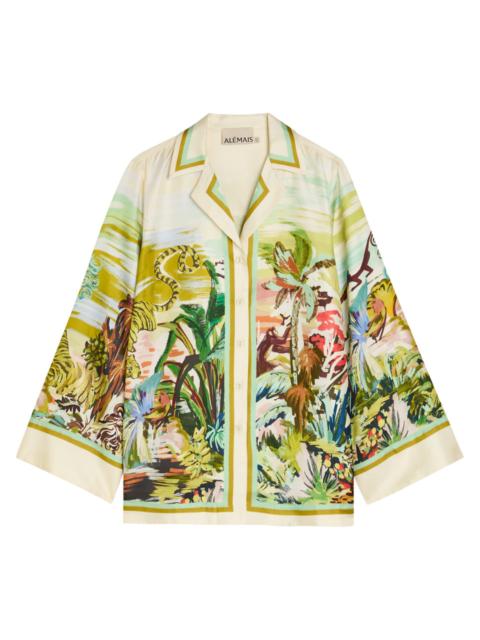 ALÉMAIS Alemais Jungle Boogie Printed Silk Shirt