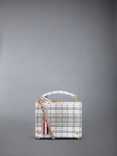 Thom Browne Tartan Tweed Woven Chain Micro Attache Case