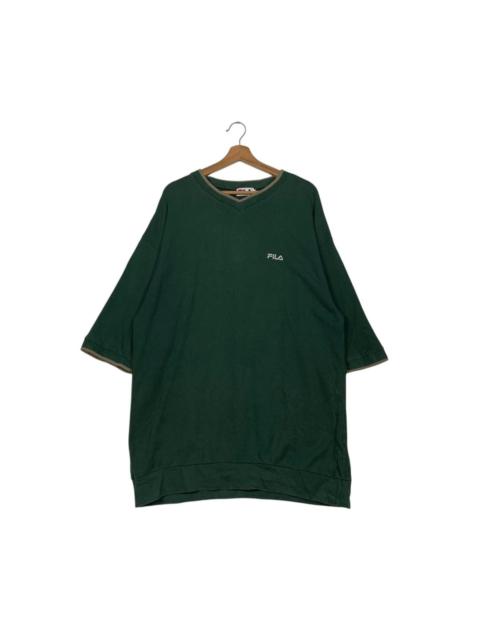 FILA 90’s FILA Short Sleeve Green V Neck Sweatshirt #2399-C107