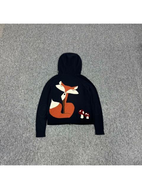 Loro Piana Loropiana LP cashmere fox and mushroom pattern knit zip up hoodie
