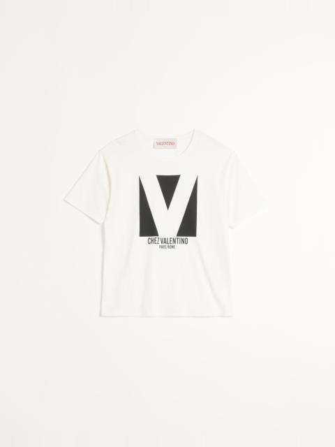 COTTON T-SHIRT WITH CHEZ VALENTINO PRINT