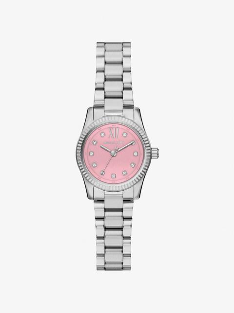 MICHAEL KORS Petite Lexington Pavé Silver-Tone Watch