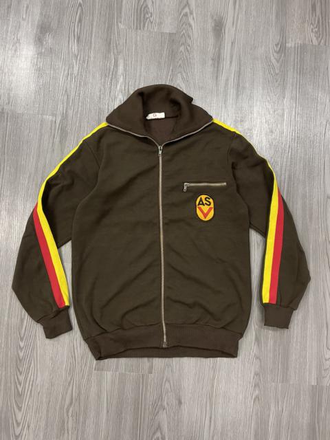 Other Designers Vintage - Vintage German Army Zip Up Sweater K44 NVA With Striped