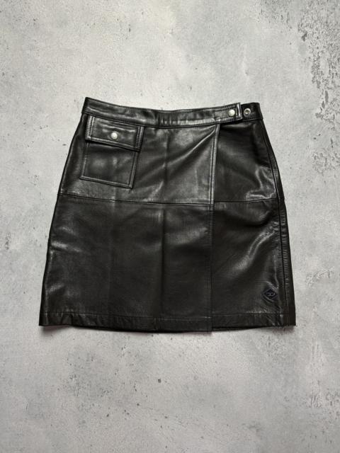 Diesel Moto Leather Biker Mini Opium Vintage Skirt Rare 90s