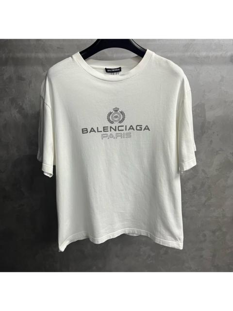 BALENCIAGA Balenciaga White Printed Crewneck Short-Sleeve Vintage T-Shirt