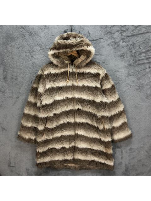 Other Designers Vintage - Vintage Mcgregor Faux Fur Stripes Hooded Coat #5201-179