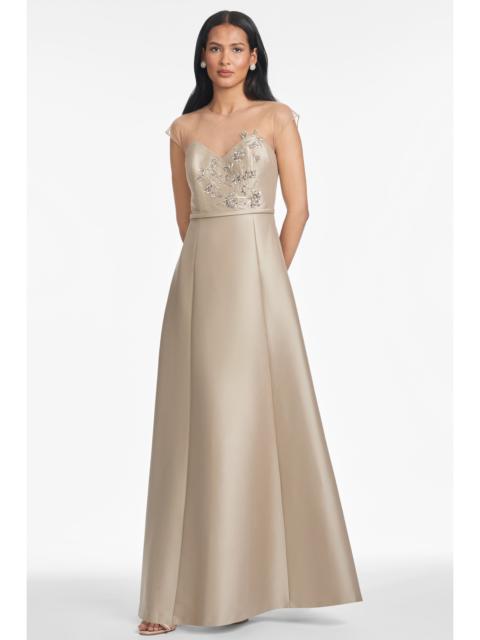 SACHIN & BABI BETSY GOWN - PEWTER