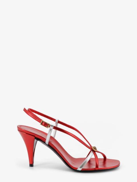 VERSACE Versace Metallic Leather Sandals Red Women