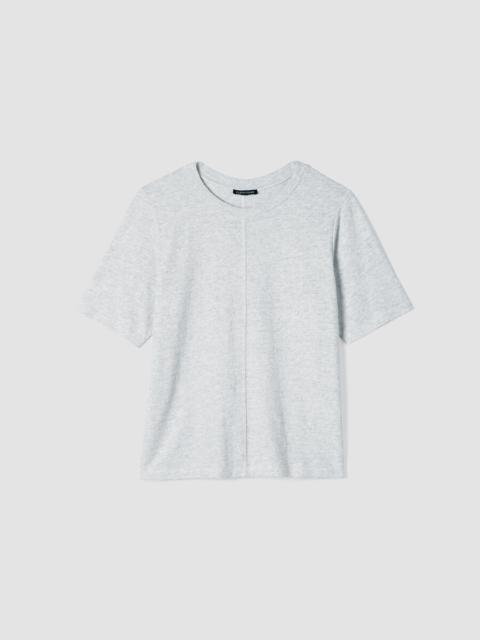EILEEN FISHER Organic Cotton Jacquard Crew Neck Top