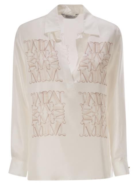 Max Mara Max Mara Women Mxmfiltro - Silk Shirt With Monogram Print