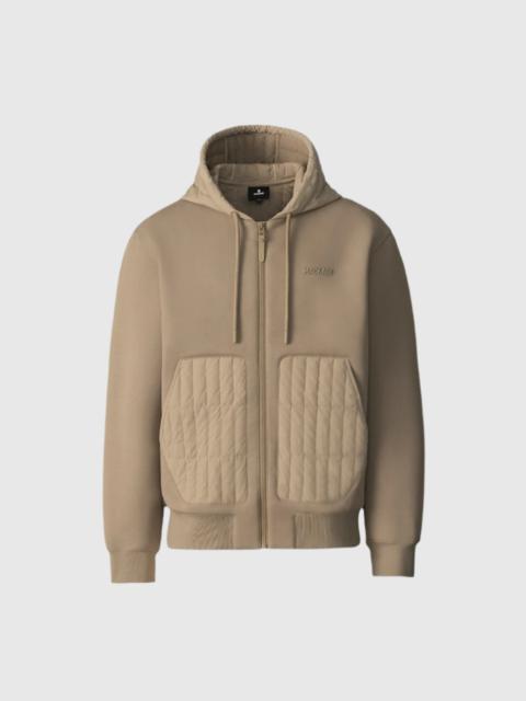 MACKAGE CRUZ Zip-up Hybrid vertical quilt hoodie