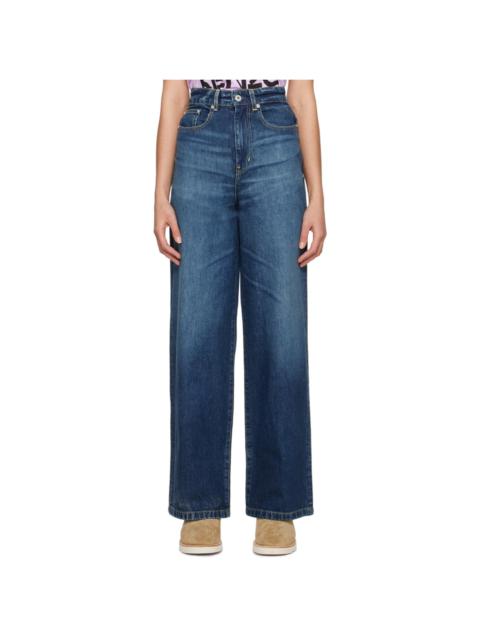 KENZO Navy Kenzo Paris Faded Jeans