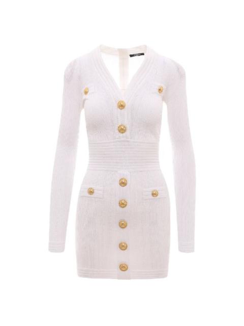Balmain Balmain V Neck Knitted Dress, Brand Size 38 (US Size 6)