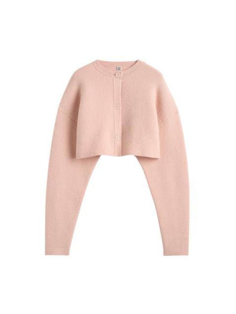 TOTEME Cropped Oversized Cardigan in Flamingo