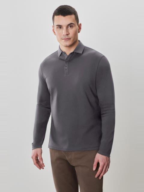 ROBERT BARAKETT The Barakett Long Sleeve Herringbone Polo