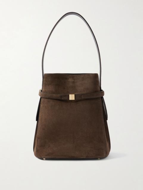 TOTEME Belted suede tote Chocolate