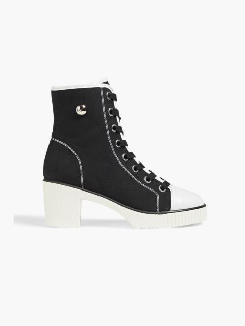 Giuseppe Zanotti Kana lace-up leather-trimmed canvas ankle boots