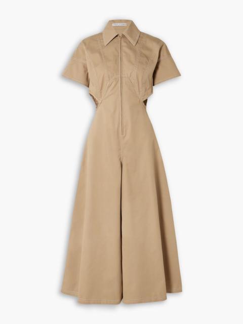 Other Designers Cutout paneled denim jumpsuit