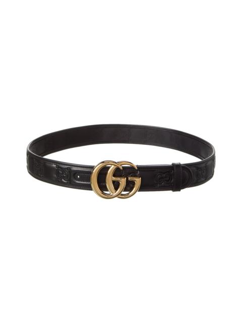 GUCCI Gucci GG Marmont Matelasse Wide Leather Belt