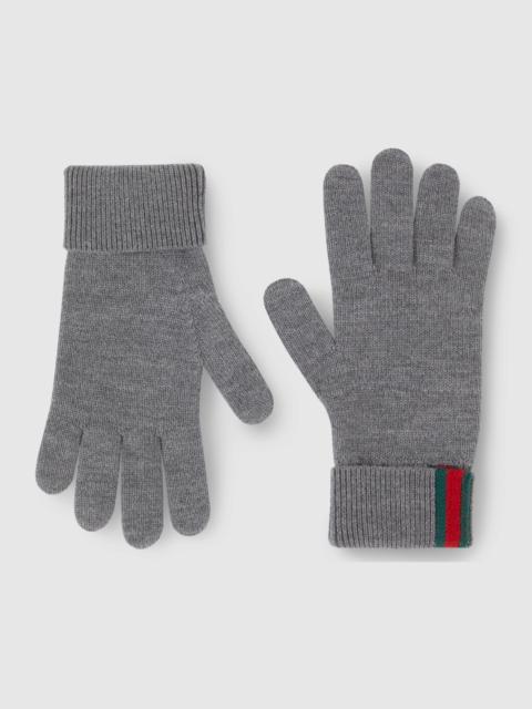 GUCCI Wool gloves with Web
