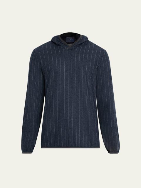 SEASE Men's Drone Wool and Cashmere Stripe Hoodie