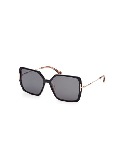 TOM FORD Tom Ford Joanna Polarized Smoke Square Ladies Sunglasses FT1039 05D 59