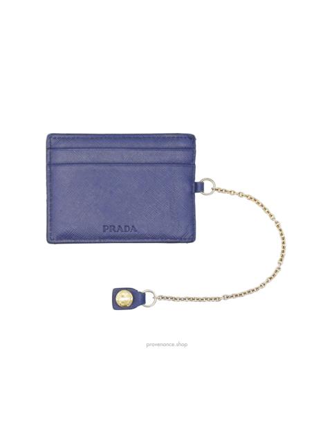Prada Prada Cardholder Wallet - Navy Blue Saffiano Leather