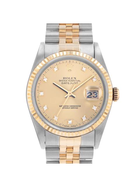 Pre-owned Rolex Datejust 36 Automatic Chronometer Diamond Champagne Dial Men's Watch 16233 CDJ