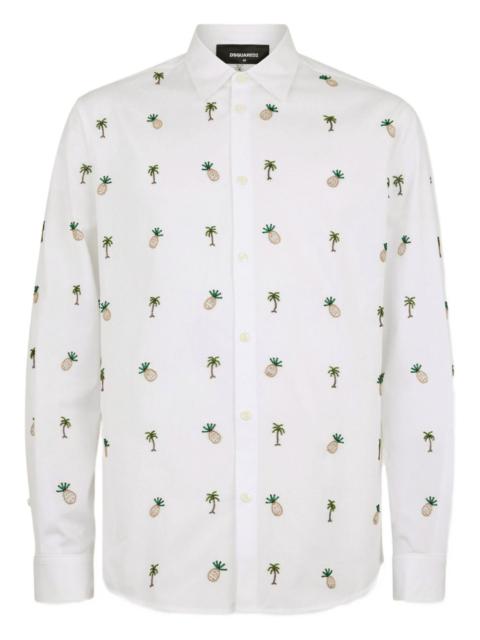 DSQUARED2 pineapples palms embroidery shirt