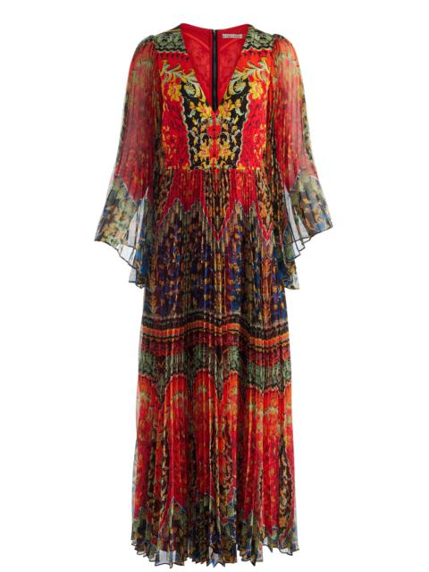 Alice + Olivia BENNET PLEATED MAXI DRESS