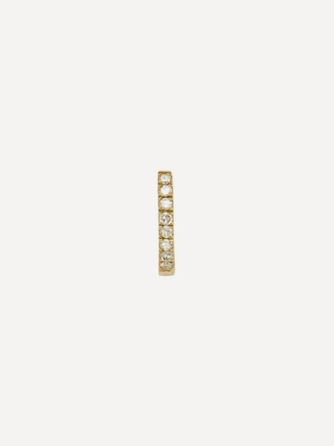 ROXANNE FIRST 14ct Gold Mini Skinny Diamond Single Huggie Hoop Earring