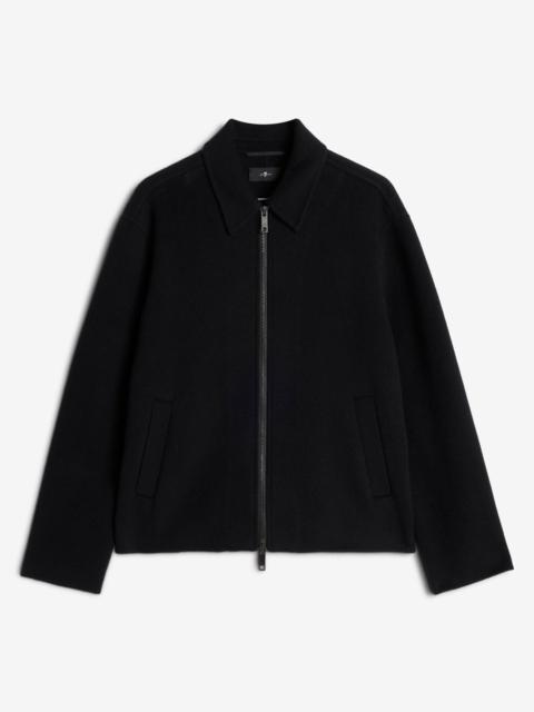 7 For All Mankind Wool Blouson Jacket In Black
