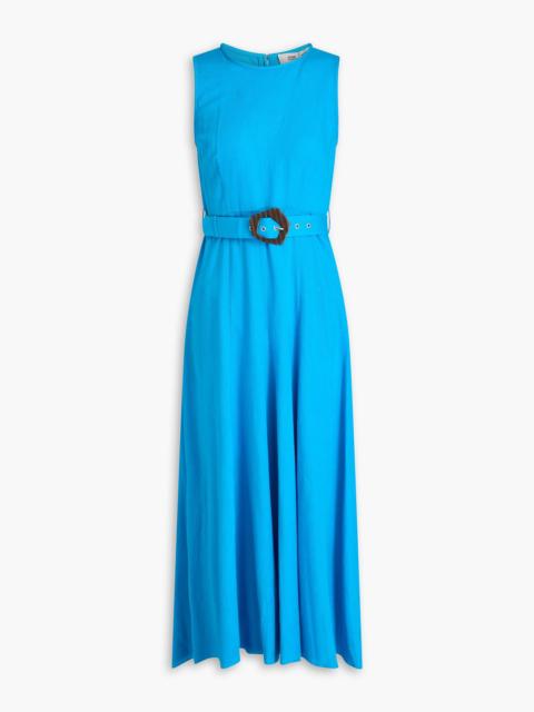 DIANE VON FURSTENBERG Elliot belted slub woven midi dress