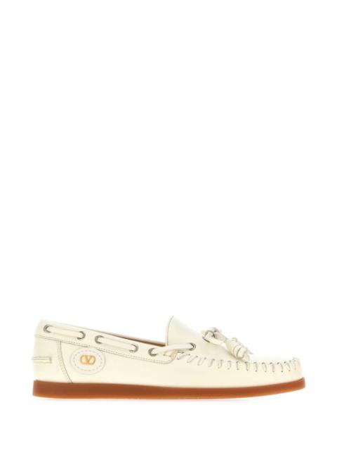 Valentino Valentino Garavani Women Ivory Leather Vlogo Signature Loafers