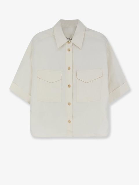 CLOSED Closed Linen and Viscose Shirt White Women