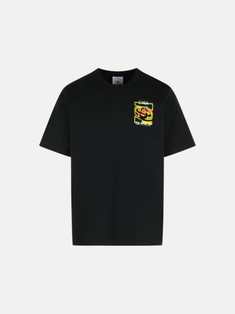 CASABLANCA 'HEAT MAP' BLACK COTTON T-SHIRT