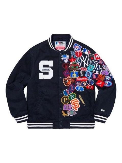 Supreme Supreme x New Era x MLB Varsity Jacket 'Black Multi-Color' SUP-SS20-573